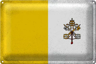 Produktbild von Blechschild Flagge Vatikanstadt 40x30cm Vatican Vintage