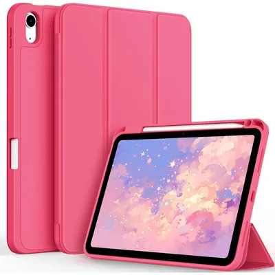 Image de Étui de protection pour iPad 10e génération, 10,9 pouces / A16 11e génération, 2025, avec support pour stylet, rose vif