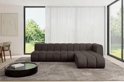Produktbild von ALTDECOR Modulares Sofa Ecksofa in L-Form - Darnel-L2 - 296x177x70 cm Braun - Corner modular Sofa Eckcouch Couch Wohnlandschaft Cauchsofa Bodensofa Polstersofa