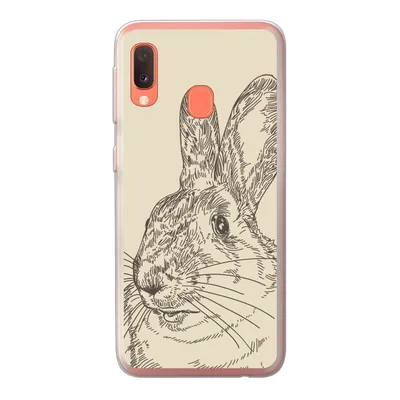 Produktbild von MuchoWow® Handyhülle Schutzhülle Hülle für Samsung Galaxy A20e Vintage-Illustration eines Kaninchens Silikon Softcase Handy Hülle - Abdeckung