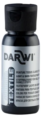 Produktbild von Darwi 4x DARWI Stoffmalfarbe, Flasche 50ml, Schwarz - Schwarz DA0100050100C