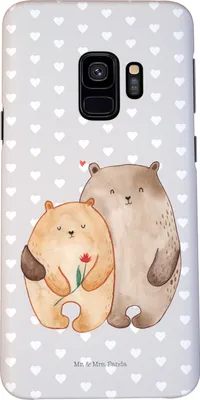 Produktbild von Mr. & Mrs. Panda Samsung Galaxy S9 Handyhülle Bären Liebe - Grau Pastell - Geschenk, Bär, Handy Schutzhülle, Kuscheln, Freundin, Cover, Verknallt, Verliebt, Hülle