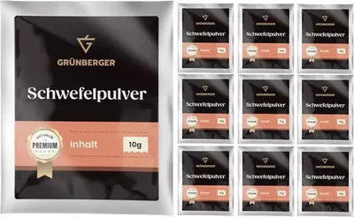 Produktbild von Grünberger SCHWEFELPULVER Kaliumpyrosulfit Desinfektionsmittel Wein PREMIUM - 10 Stück