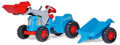 Produktbild von rolly toys Kiddy Classic blau Trettraktor +  Kid Trailer + Kid Lader, Maße: 162x47x53,5 cm; 63 004 2