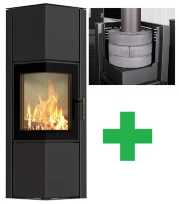 Produktbild von Eck-Kaminofen ILDNORD ODYN M + Speichersteine, raumluftunabh. - 8kW