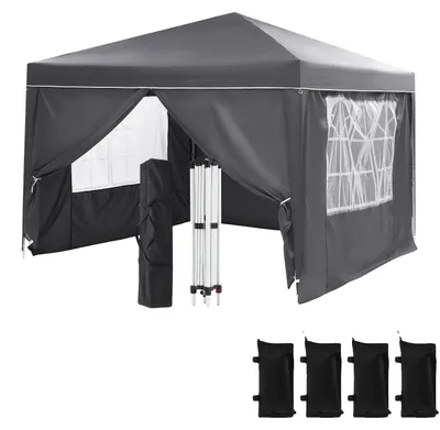 Productafbeelding van Tent voor 3-4 personen, waterdicht, snelle opzet, grijs