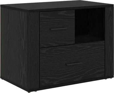 Produktbild von Nachttisch Schwarz Eichen-Optik 35 x 60 x 50 cm Holzwerkstoff