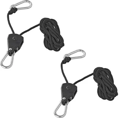 Produktbild von Flaschenzug mit Ratsche und Seil - Set von 2 Stück 68kg