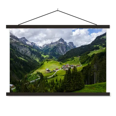 Produktbild von MuchoWow® Textilposter Berge in Österreich 120x80 cm mit schwarzem Rahmen - Wanddeko