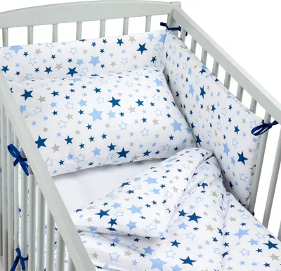 Produktbild von Pepi 4-teiliges Bettwäsche-Set für Babybett 60_120 mit Spannbettlaken und Seitenschutz Milky Way