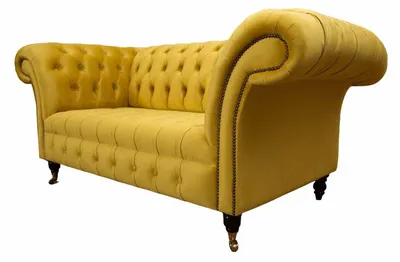 Produktbild von Chesterfield Couch Sofa Polster 2 Sitzer Wohnzimmer Couchen Sitz Gelb