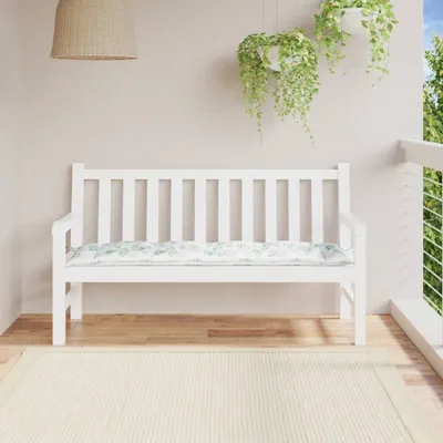 Produktbild von Gartenbank-Auflage Blattmuster 150x50x7 cm Oxford-Gewebe - Gartenmöbelauflagen CC21984