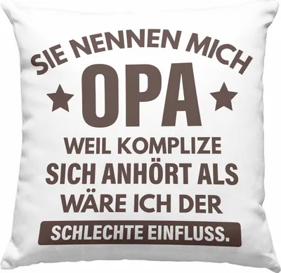 Produktbild von Trendation - Lustige Deko-Kissen mit Füllung 40x40 Opa Geschenke Großvater Vatertag Geburtstag  Deko-Kissen mit Füllung 40x40 mit Spruch für Opa (Rosa)