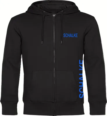 Produktbild von multifanshop Kapuzen Sweatshirt Jacke - Schalke - Brust & Seite, schwarz, Größe L