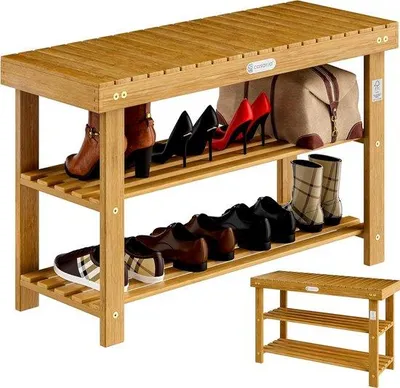 Produktbild von Schuhregal und Sitzbank aus Holz