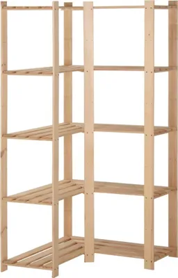Produktbild von Eck-Lagerregal mit 5 Böden 82,5x82,5x170 cm Massivholz Kiefer