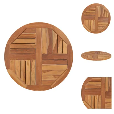 Immagine prodotto di vidaXL Piano da tavolo in legno massiccio teak rotondo 2,5 cm 70 cm - Piani da tavolo