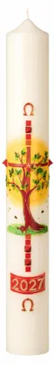 Produktbild von Osterkerze Altarkerze 60 x 8 cm mit 10% BW-Anteil – Jahreszahl #6