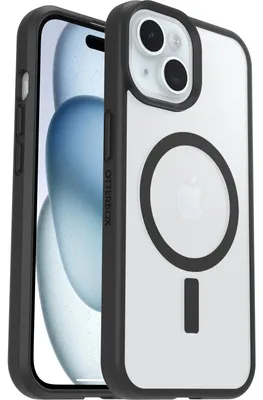 Zdjęcie produktu dla OtterBox React for MagSafe Series do Apple iPhone 16e/15/14/13, przezroczysty/czarny - Bez opakowania detalicznego
