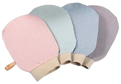 Produktbild von Handschuh Exfoliator 4 Stück, Viskose-Textur Für Sanfte Hautreinigung, Entfernt Abgestorbene Hautzellen, Ideal Für Dusche Und Spa
