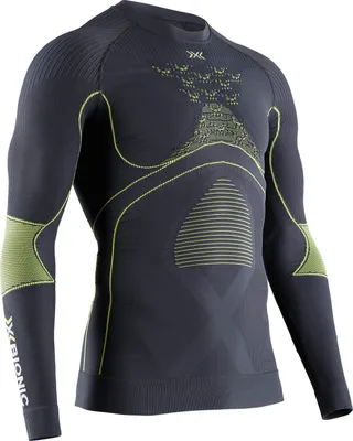 Produktbild von X-Bionic Energy Accumulator 4.0 Herren Rundhals-Shirt mit langen Ärmeln - Ultimative High-Tech-Sportbekleidung für verbesserte Leistung bei allen Wetterbedingungen - Holzkohle/Gelb, XL