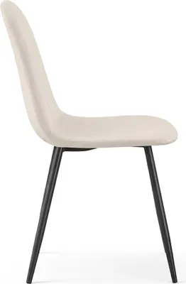 Produktbild von 2er Set Samt-Polsterstühle, gesteppt LUMO Beige mit schwarzen Beinen