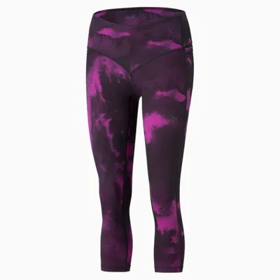 Immagine prodotto di Pantaloni da training da donna 3/4 Puma, modello EVERSCULPT, con stampa, colore: lilla/magenta, taglia: XXL