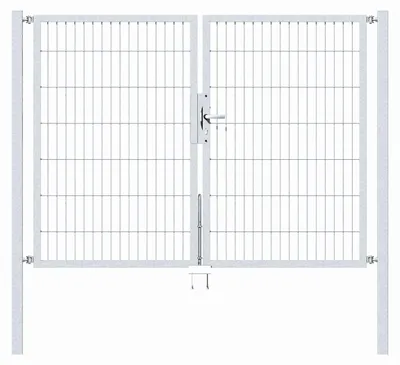 Immagine prodotto di Alberts 647841 Cancello doppio Flexo con accessori, zincato a caldo, larghezza 200 cm, altezza 140 cm