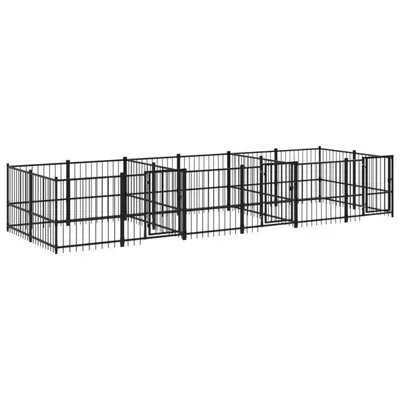 Image de vidaXL Enclos extérieur pour chiens acier 11,26 m