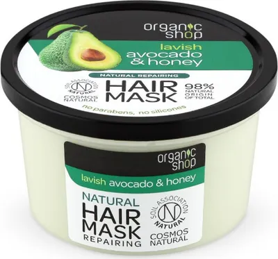 Image de Masque capillaire régénérant à l'avocat et au miel (masque capillaire réparateur) 250 ml