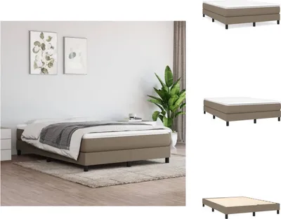 Obrázok produktu pre vidaXL Box spring bed taupe 140x200 cm fabric - Postele a rámy postelí