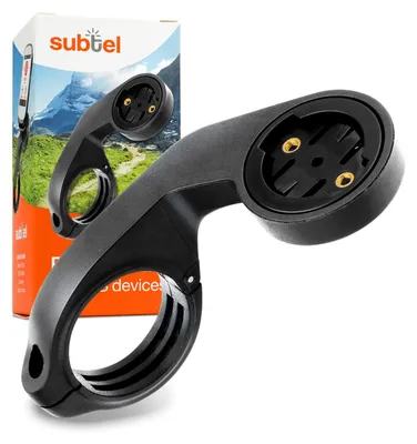 Immagine prodotto di Supporto manubrio bici subtel – Staffa per GPS e ciclocomputer – compatibile con Garmin Edge 1040, 1030, 1000, 830, 820, 800, 530, 520, 500 – per manubri Ø 25mm a 35mm – Nero