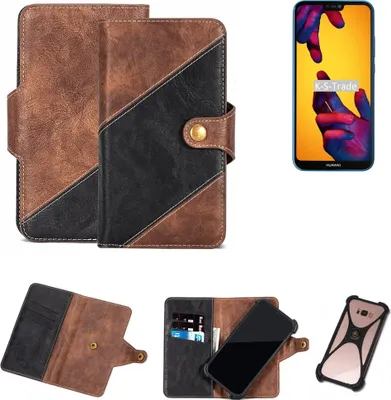 Produktbild von K-S-Trade Handy Hülle Schutz Hülle Schutzhülle Bookstyle Case kompatibel mit Huawei P20 Lite Dual-SIM Handy Cover Hülle Schutztasche 1x
