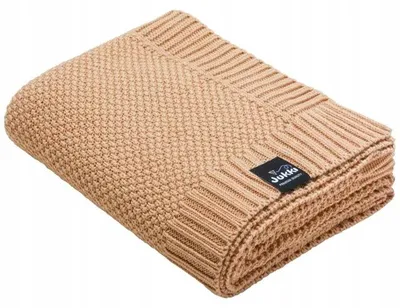 Obrázek produktu pro Jukki pletená deka 80x100 cm ze 100% bavlny – dětská deka, prodyšná – béžová