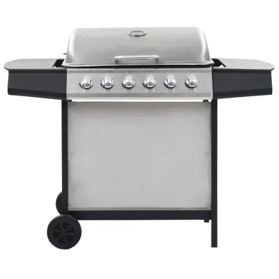 Produktbild von vidaXL Gasgrill mit 6 Flammen Edelstahl Silbern
