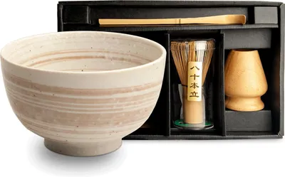 Produktbild von Matcha Set 4 tlg. Original japanische Matcha Schale mit Besen & Löffel