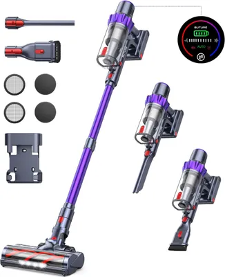 Produktbild von BuTure Akku Staubsauger, 450W 38KPa Staubsauger Kabellos mit Automodus, Leiser Akkusauger Bis zu 55 Min.