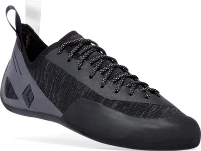 Schwarz-graue Schnür-Kletterschuhe Momentum Lace von Black Diamond; ideal für Kletterer.