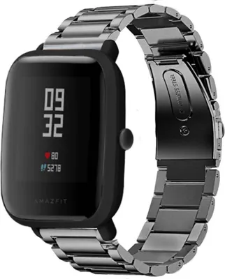 Produktbild von Strap-it Titanarmband - Kompatibel mit Amazfit Bip Armband Ersatzarmband Edelstahl - Titanium - Hochwertiges Material - für Smartwatch 20mm Armband Graphit / Grau