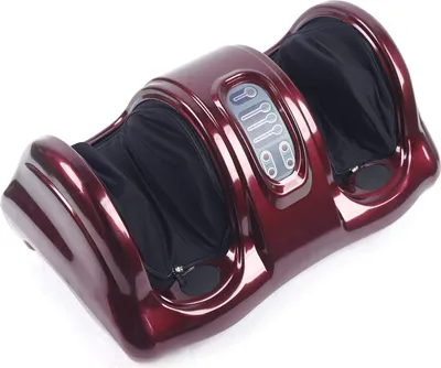 Produktbild von Masážní přístroj na nohy 40W 220V Elektrický masážní přístroj Shiatsu na nohy s dálkovým ovládáním 3 rychlosti Červené hnětací válečky Vzduchová komprese