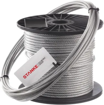 Imagen del producto de Cable de acero recubierto de PVC, 4 mm de diámetro, trenzado 6x7, galvanizado, de 10 metros, para jardín y balcón