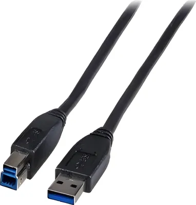 Produktbild von EFB USB3.0 Anschlusskabel A-B,St-St,3,0m,schwarz,Premium