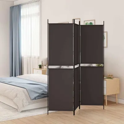 Produktbild von Praktischen 3-tlg. Paravent Braun 150x200 cm Stoff |Paravents 1700868