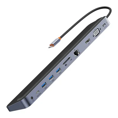 Obrázok produktu pre Baseus EliteJoy Gen2 Univerzálny stojan HUB 11v1 pre notebooky s káblom USB typu C 0,25 m sivý (WKSX030013)