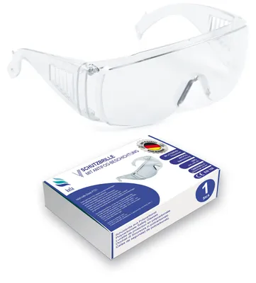 Produktbild von kela 1er Pack Schutzbrille P1S1 I 100%  Germany | splitterfreie Arbeitsschutzbrille mit Anti Fog- und UV-Beschichtung I leicht und transparent I Überbrille für Brillenträger Sportbrille