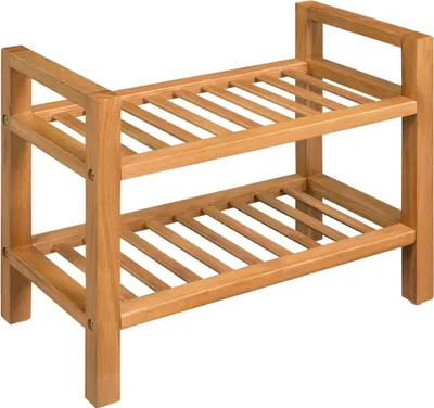 Produktbild von "2026 Promotion" Schuhschrank, Schuhkipper, Schuhregal, mit 2 Etagen 50x27x40 cm Massivholz Eiche  - Schuhständer CC2351