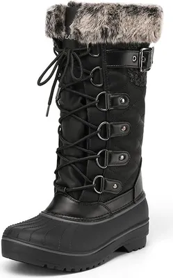 Image de Bottes de neige pour femmes Imperméables Doublées Bottes d'hiver Noir Taille 38