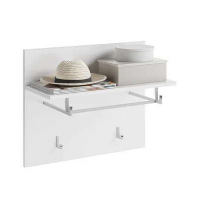 Produktbild von Linus Wandgarderobe 2 Kleiderhaken weiß.