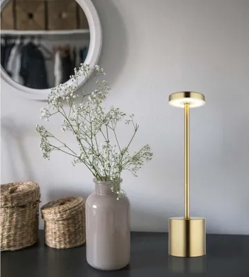 Immagine prodotto di Lampada da tavolo a LED, color oro, dimmer touch, CCT, H 34 cm
