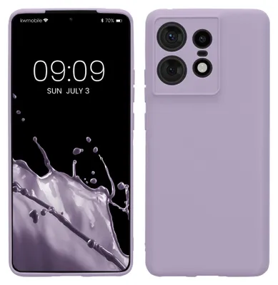 Produktbild von kwmobile Handyhülle für Motorola Edge 50 Pro Hülle - weiches Handy Silikon Case - Schutzhülle Cover - Lavendel